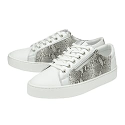 Lotus Leopard Pattern Sky Casual Trainers with Functional Outside Zip (Size 3) - Khaki