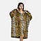 Close Out - Leopard Pattern Flannel Oversized Hoodie with a Giant Pocket - Brown - One Size
