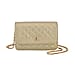 Genuine Leather Diamond Patterned Shoulder Bag with Chain Strap (Size 23x15x8 cm) - Black
