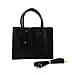Polyurethane Plain Tote Bag - Black