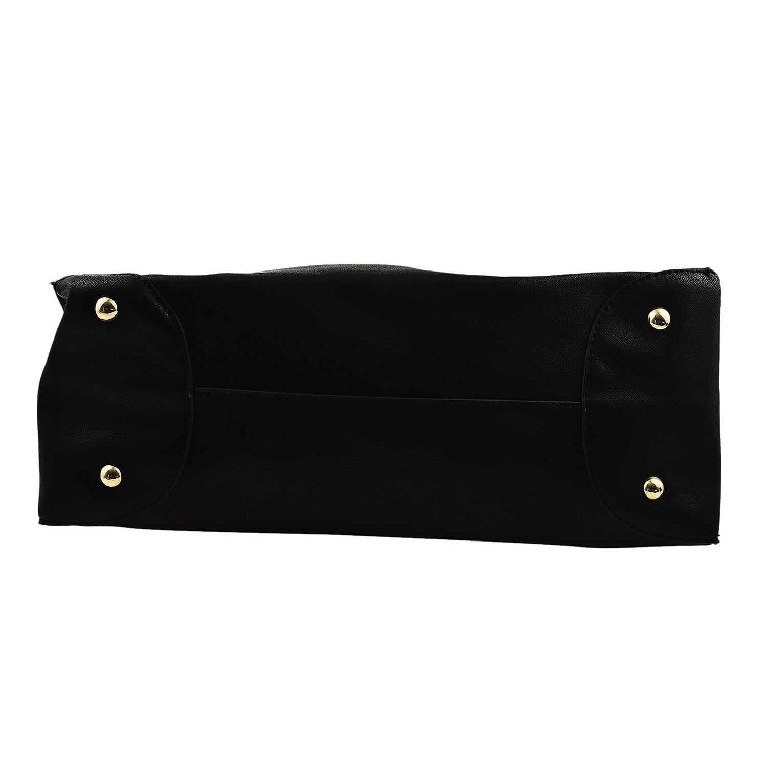 Polyurethane Plain Tote Bag - Black