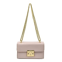 Solid Shoulder Bag with Squeeze Lock Shoulder Strap (Size 19x11x6 cm) - Orange