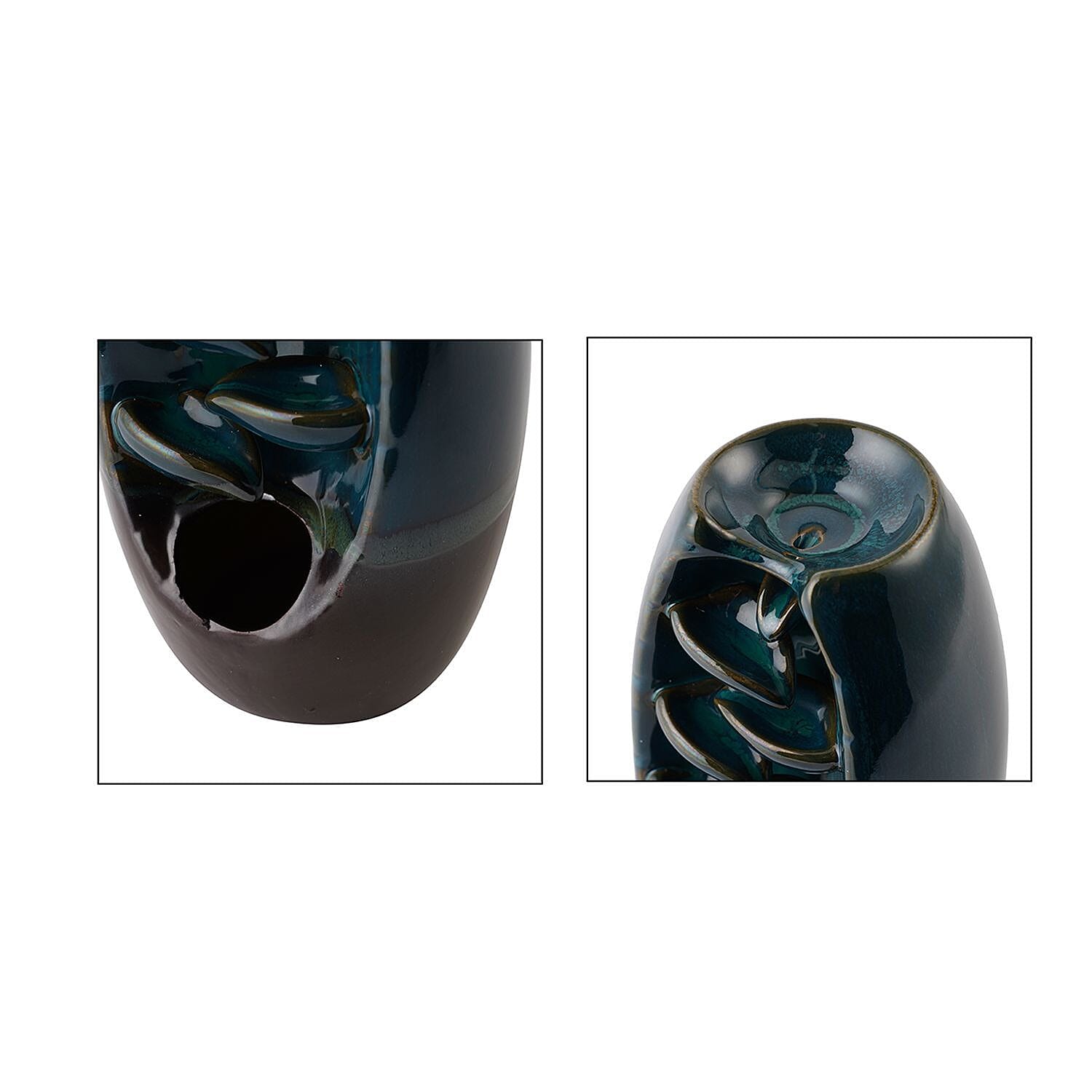 Ceramic Backflow Incense Holder - Black