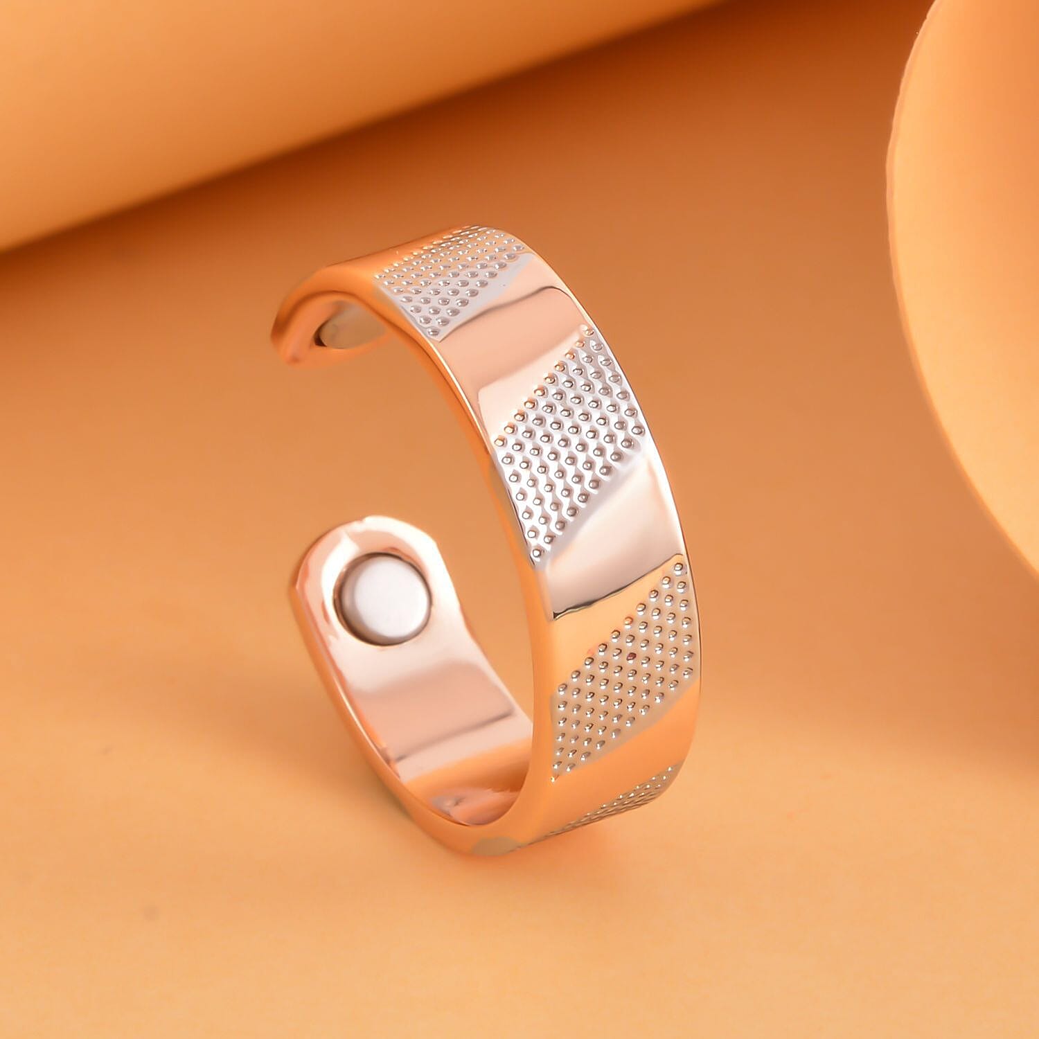 Adjustable Open Ring in Yellow Gold and Silver Tone