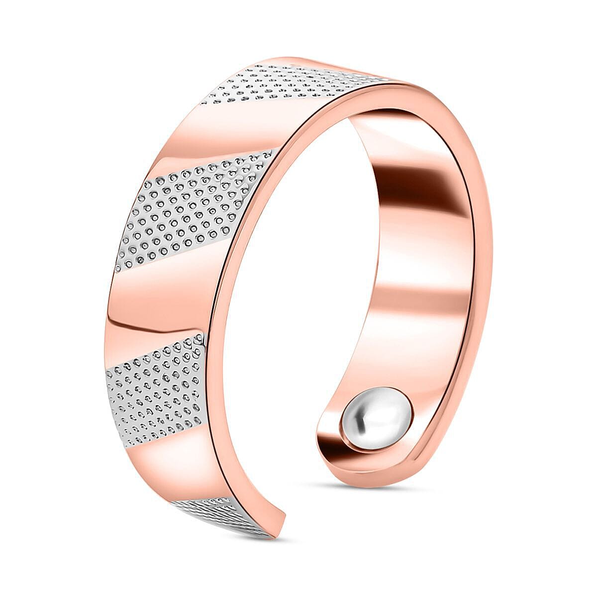 Adjustable Open Ring in Yellow Gold and Silver Tone