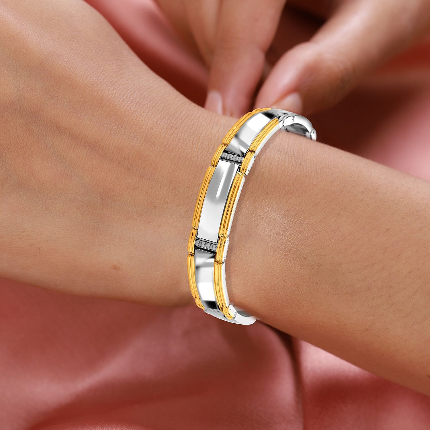 Magnet Therapy Link Bracelet (Size - 8.5) in Two-Tone