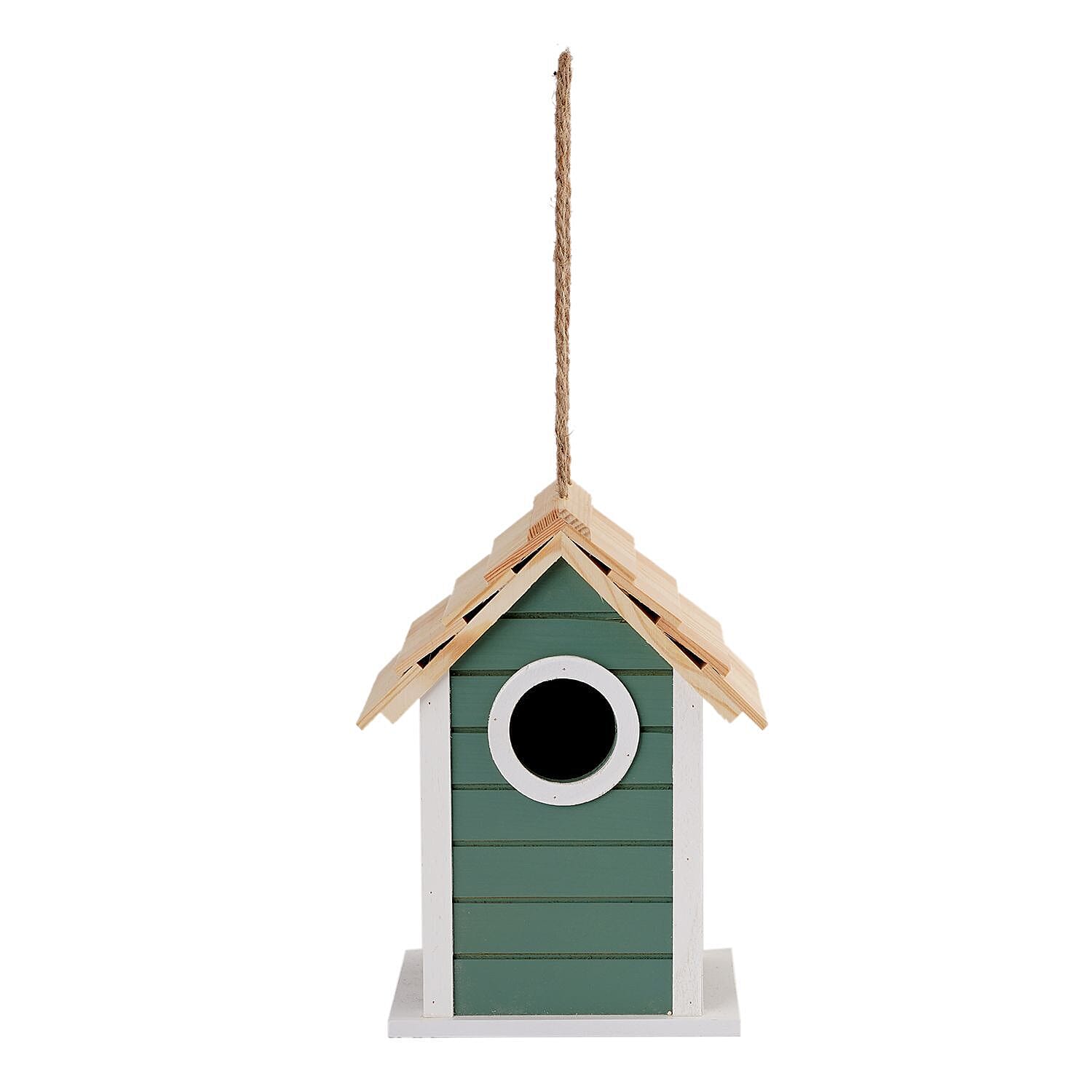 Wooden Bird Mansion (Size 15x20x13 cm) - Green