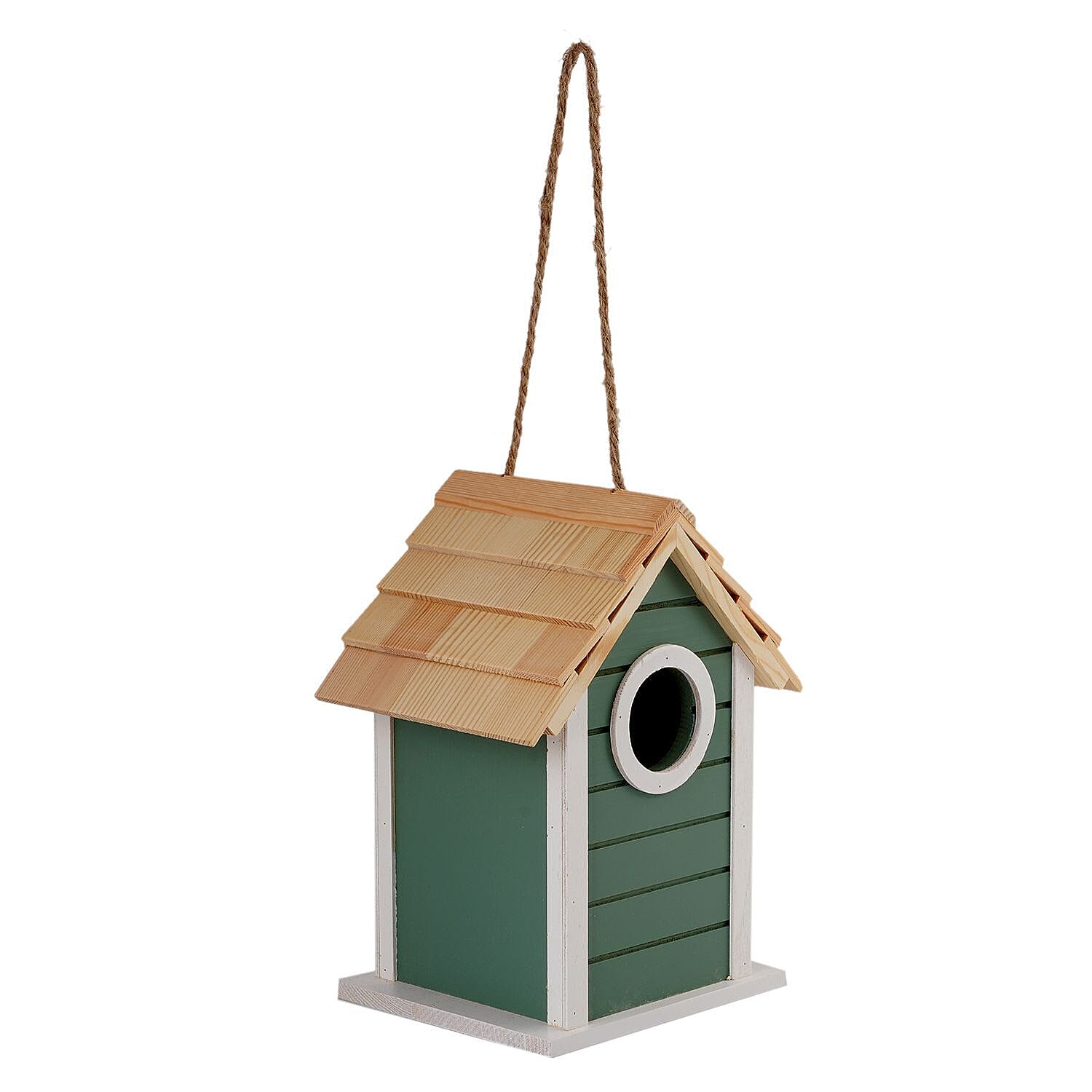 Wooden Bird Mansion (Size 15x20x13 cm) - Green