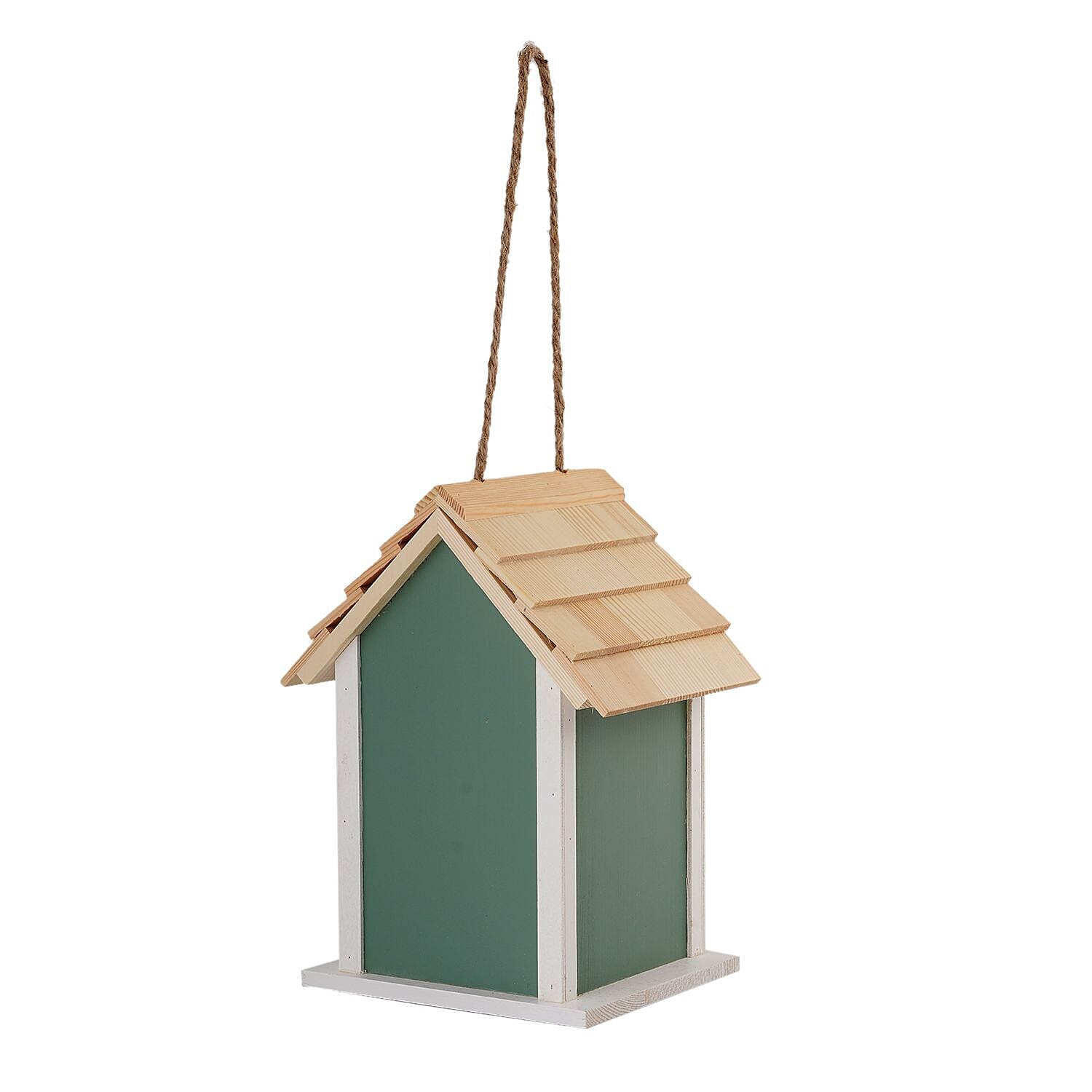 Wooden Bird Mansion (Size 15x20x13 cm) - Green