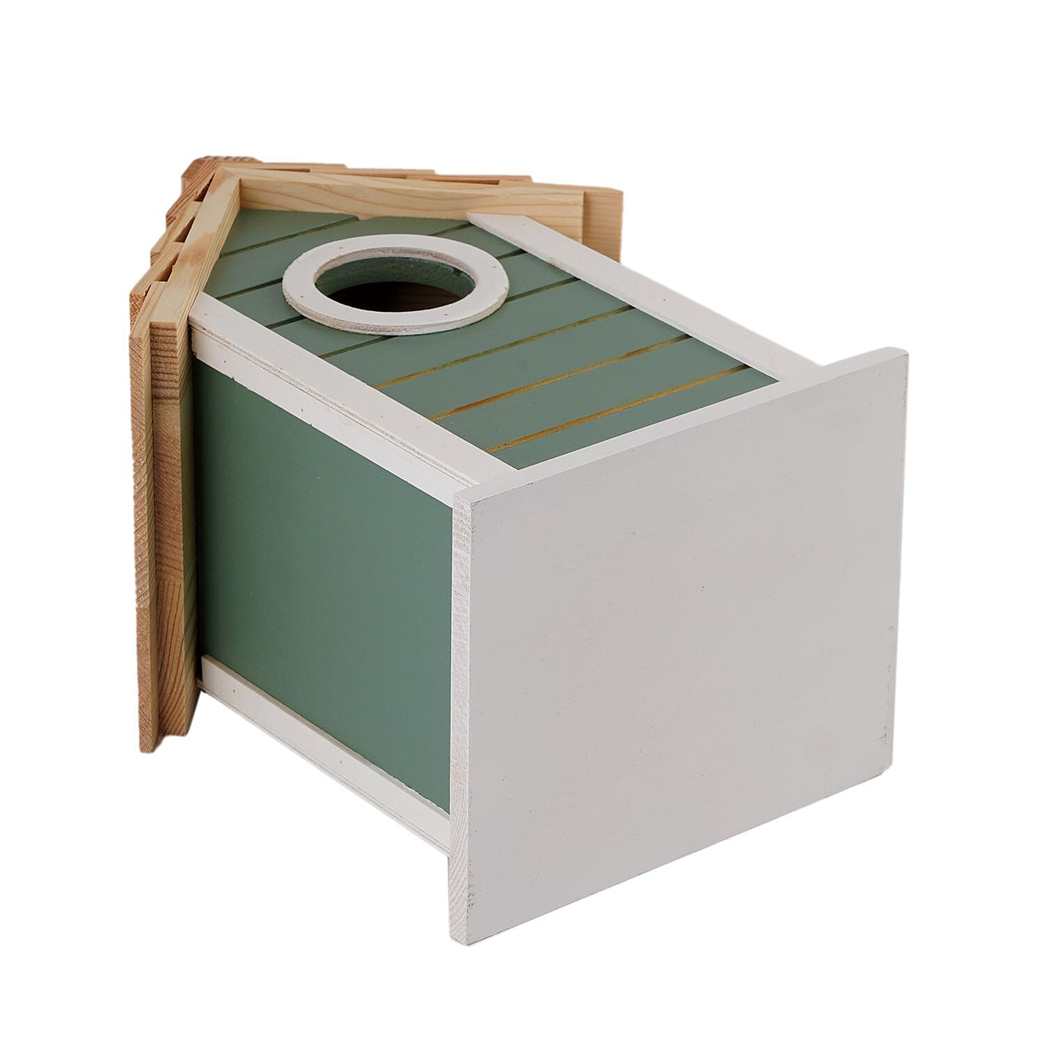 Outside Bird House - Bird Feeder and Bird Bath (Size 15x20x13 cm) - Green