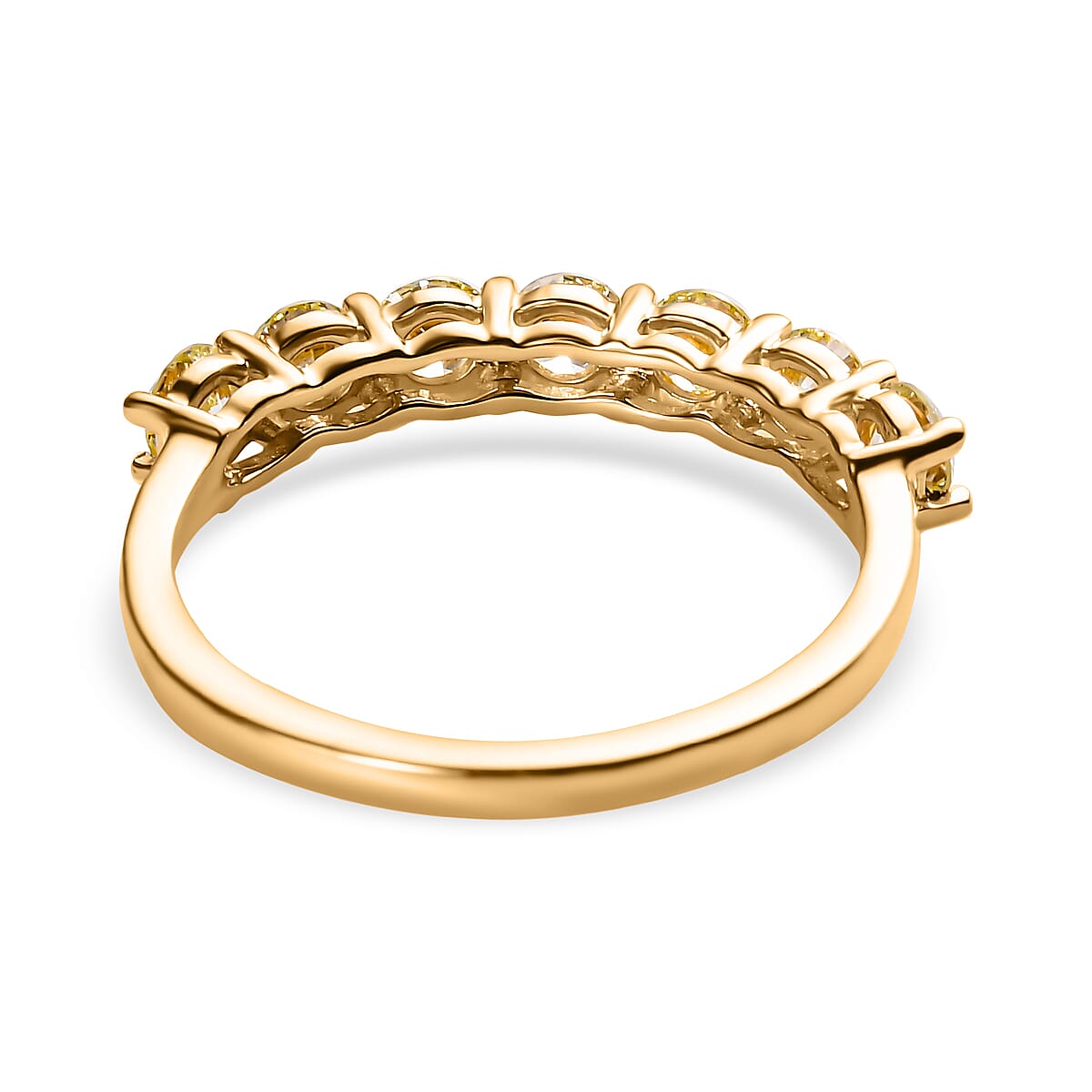 14K Yellow Gold SGL Certified Natural Yellow Diamond (SI-I1) Half Eternity Ring 1.00 Ct. 14K Yellow Gold SGL Certified Natural Yellow Diamond (SI-I1) Half Eternity Ring 1.00 Ct.