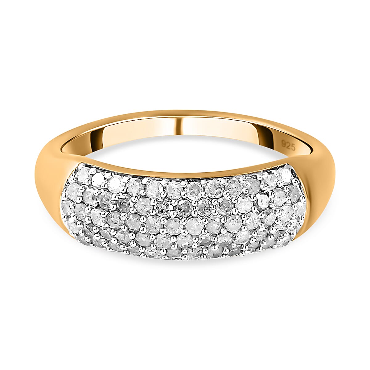 Diamond Ring in Vermeil Yellow Gold Plated Sterling Silver 0.50 Ct.