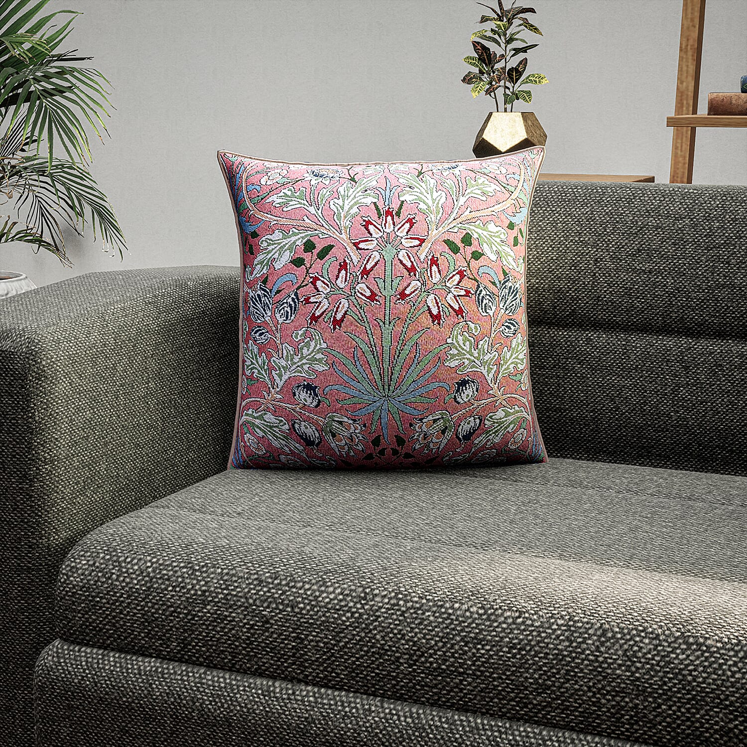 Signare Tapestry Hyacinth Cushion Cover (Size 44 Cm) - Multi