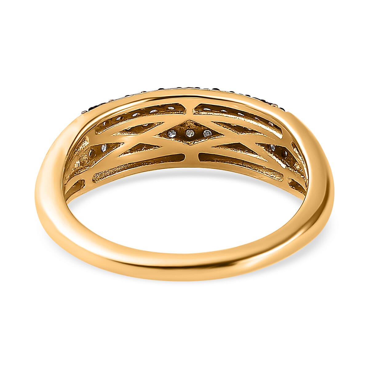 Champagne Diamond Ring in 18K Vermeil Yellow Gold Plated Sterling Silver 0.50 Ct.