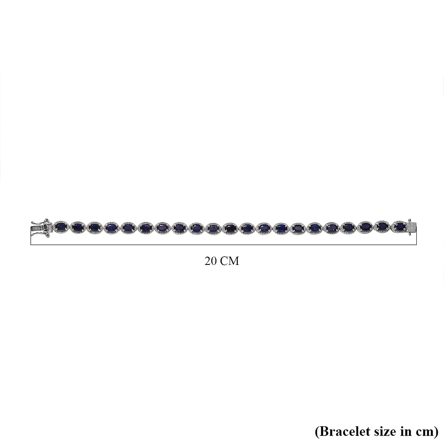 Super Find- Masoala Sapphire Cluster Bracelet (Size - 7.5) in Platinum Overlay Sterling Silver 14.88 ct, Silver Wt. 13.10 Gms