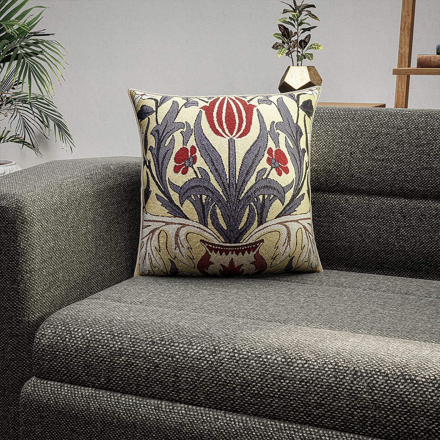 Signare Tapestry Tulip in a Vase Brand Collections - Cushion Cover (Size 44 Cm) - Multi