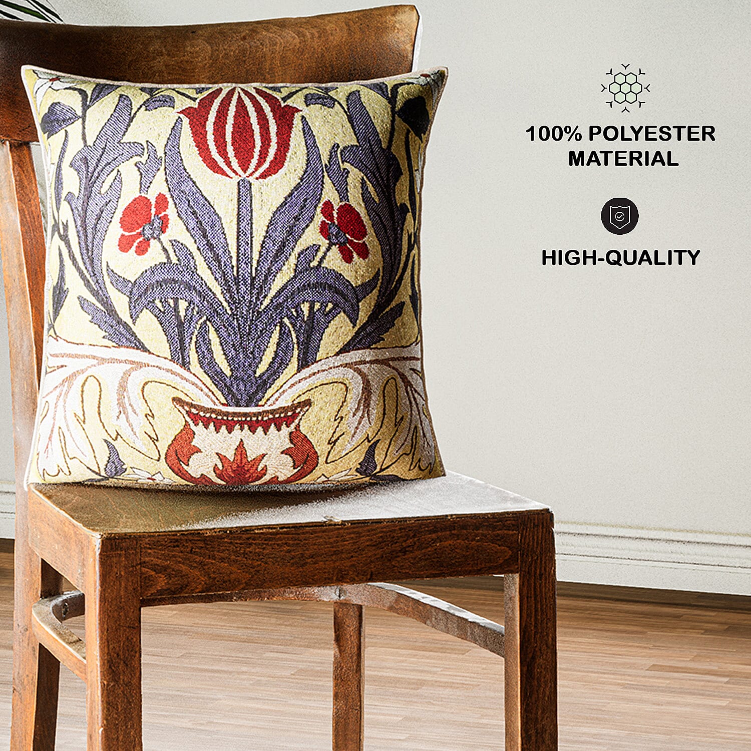 Signare Tapestry Tulip in a Vase Brand Collections - Cushion Cover (Size 44 Cm) - Multi