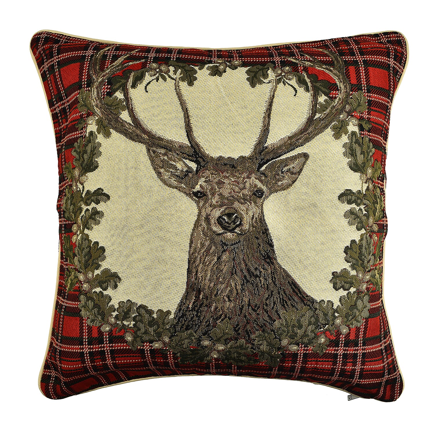 Signare Tapestry Panel-Stag Cushion Cover (Size 44 Cm) - Multi