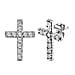 Diamond Cross Earrings (With Push Back) in Platinum Overlay Sterling Silver