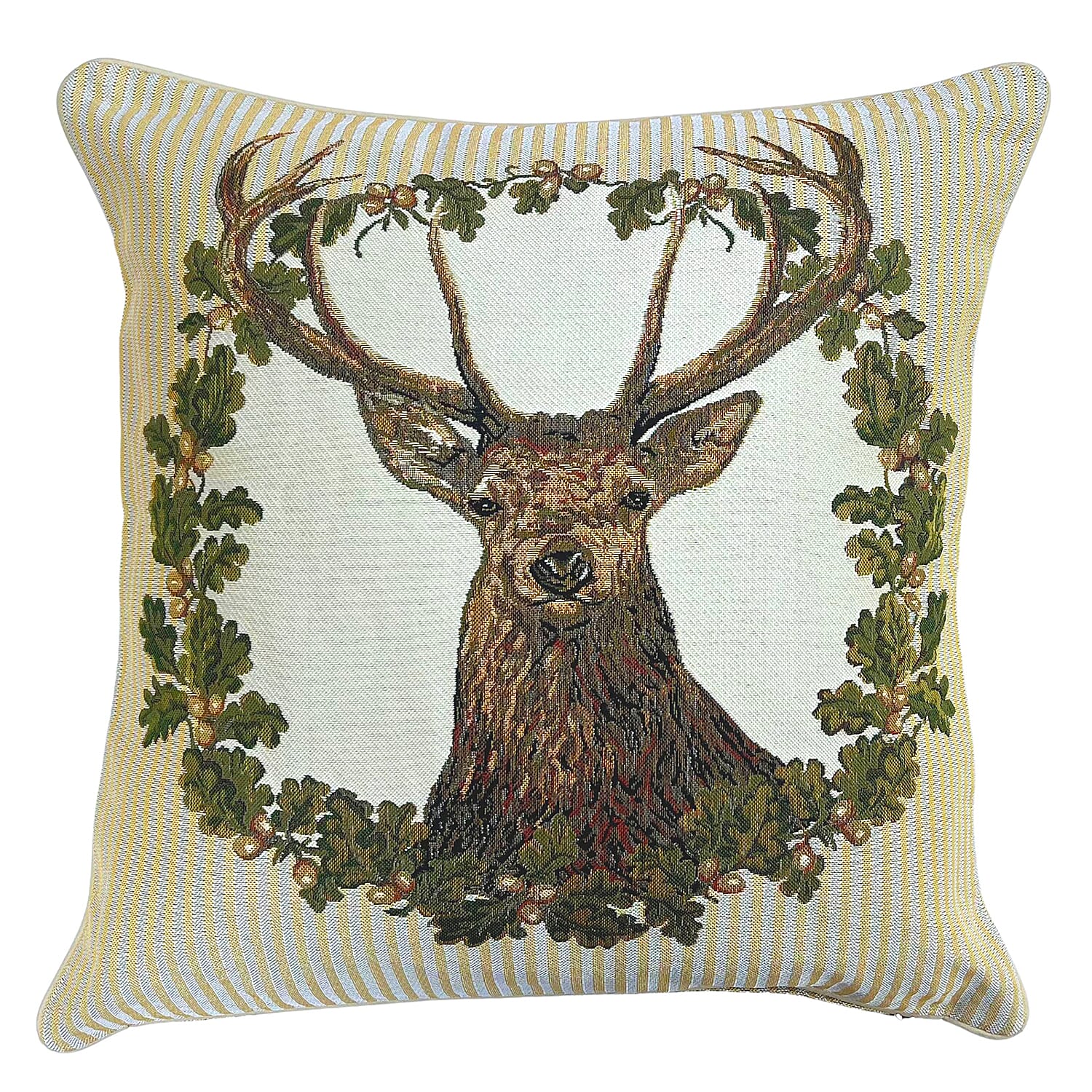 Signare Tapestry Panel-Stag Brand Collections - Cushion Cover (Size 44 Cm) - Beige and Multi