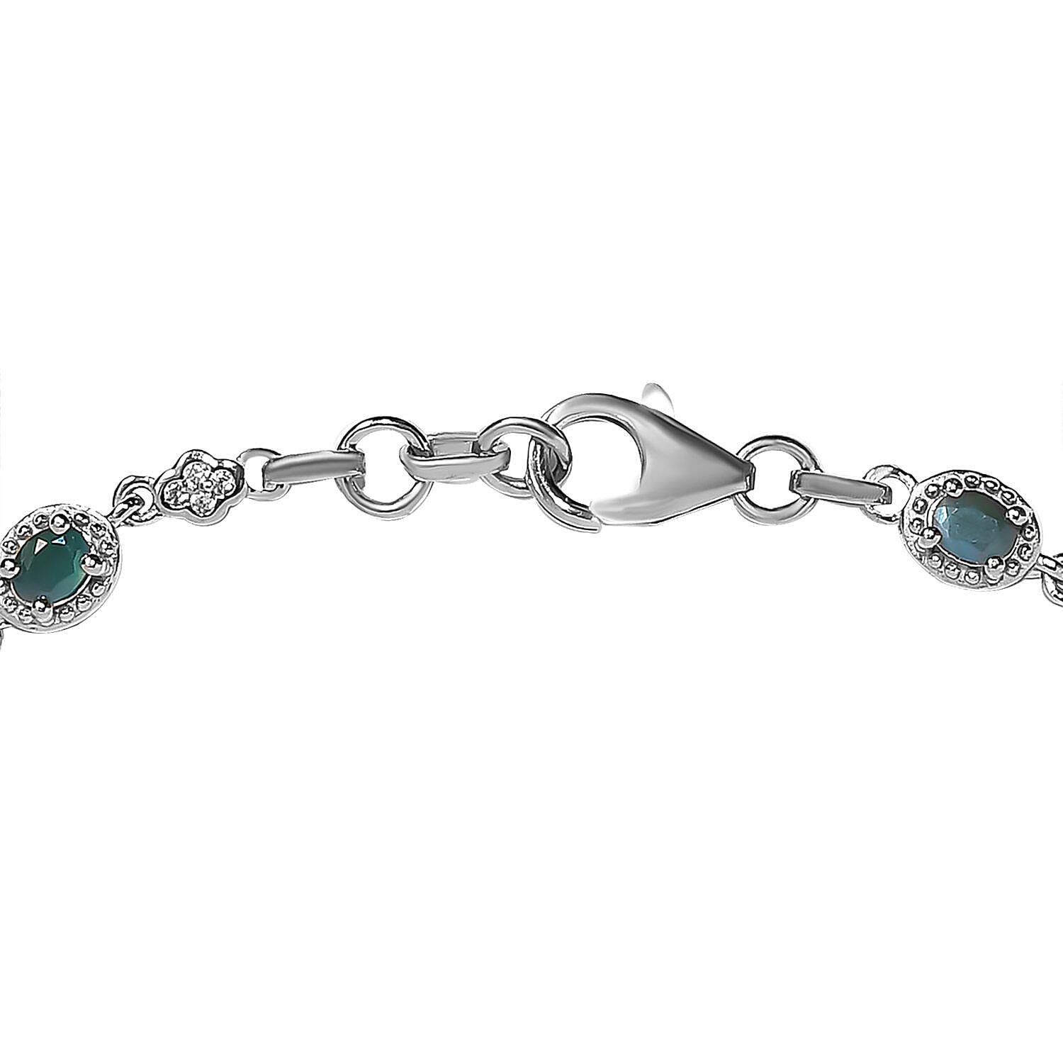 Alexandrite and Natural Cambodian Zircon Bracelet (Size - 8) in Platinum Overlay Sterling Silver 2.86 Ct, Silver Wt. 8.31 Gms.