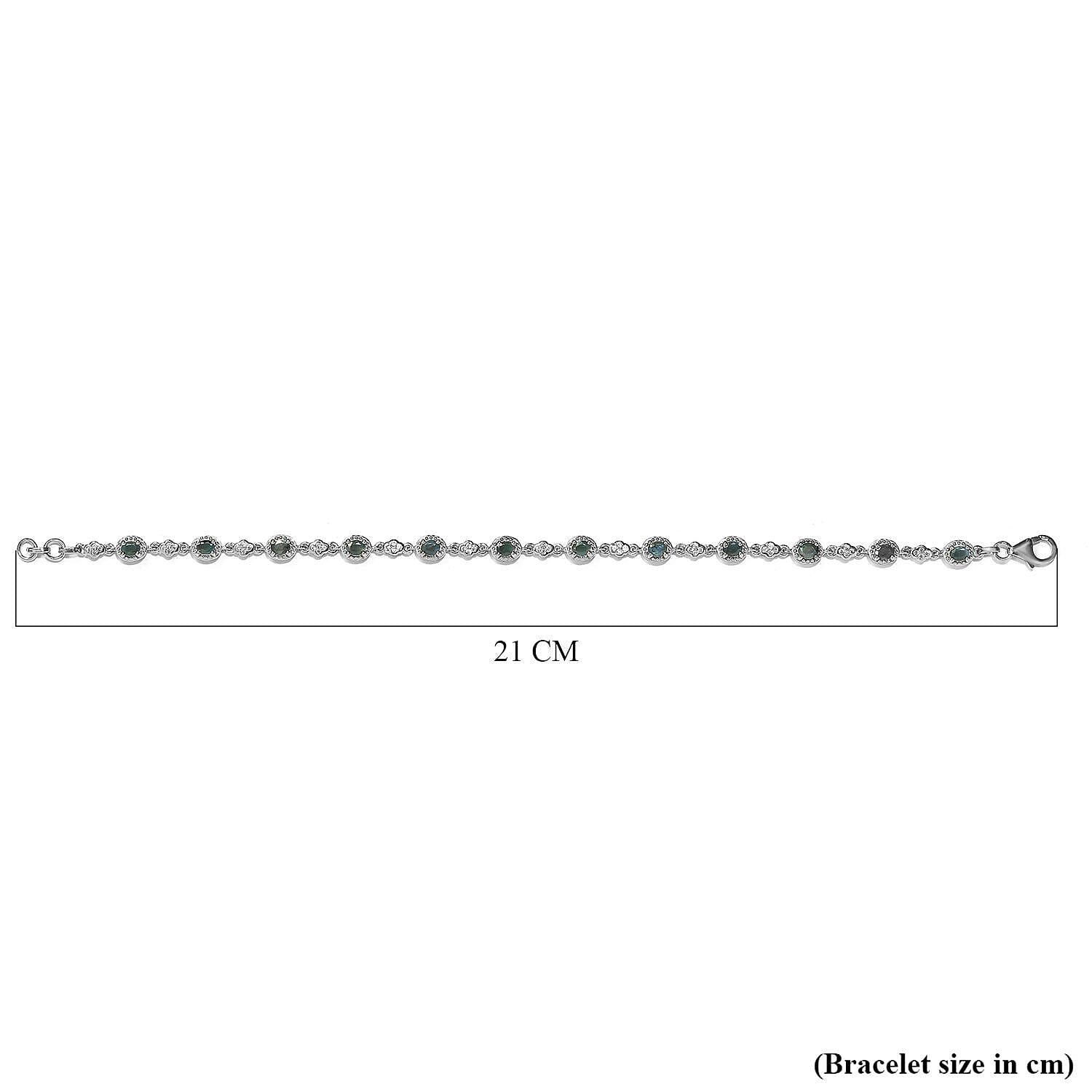 Alexandrite and Natural Cambodian Zircon Bracelet (Size - 8) in Platinum Overlay Sterling Silver 2.86 Ct, Silver Wt. 8.31 Gms.