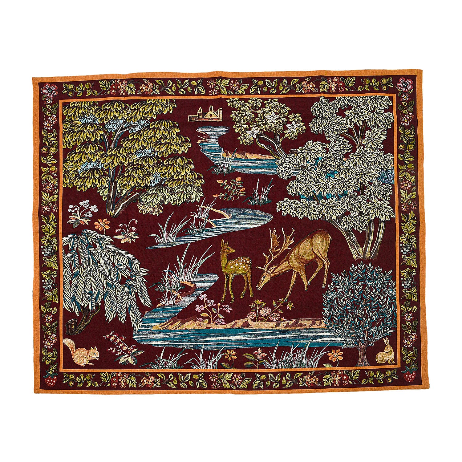 Signare Wall Hanging-William Morris the Brooks (Size 142x100 Cm) - Red