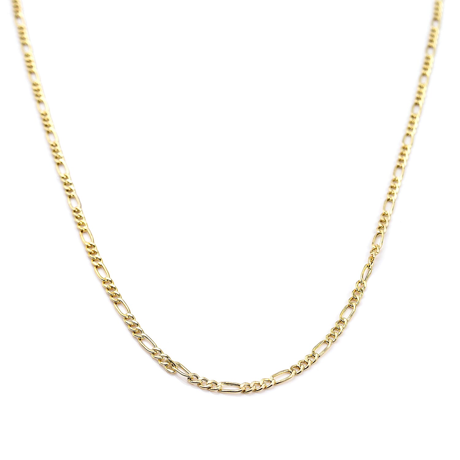 9K Yellow Gold Figaro Chain (Size - 24) with Spring Ring Clasp