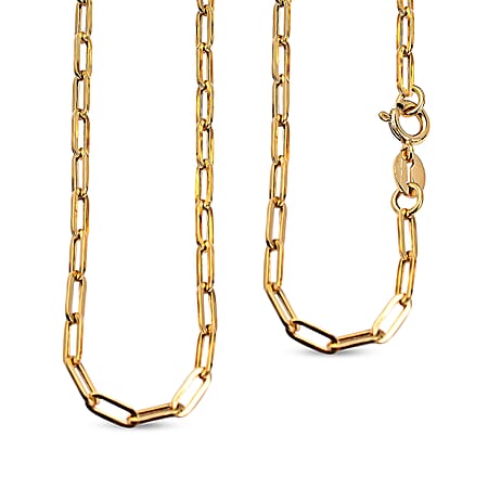 Italian Made - 9K Yellow Gold Paperclip Chain (Size - 30) with Spring Ring Clasp, Gold Wt. 3.00 Gms.