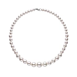  White Shell Pearl Necklace (Size - 20) in Rhodium Overlay Sterling Silver 310.00 Ct.