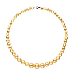  White Shell Pearl Necklace (Size - 20) in Rhodium Overlay Sterling Silver 310.00 Ct.