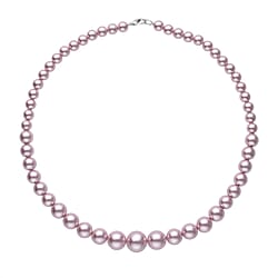  White Shell Pearl Necklace (Size - 20) in Rhodium Overlay Sterling Silver 310.00 Ct.