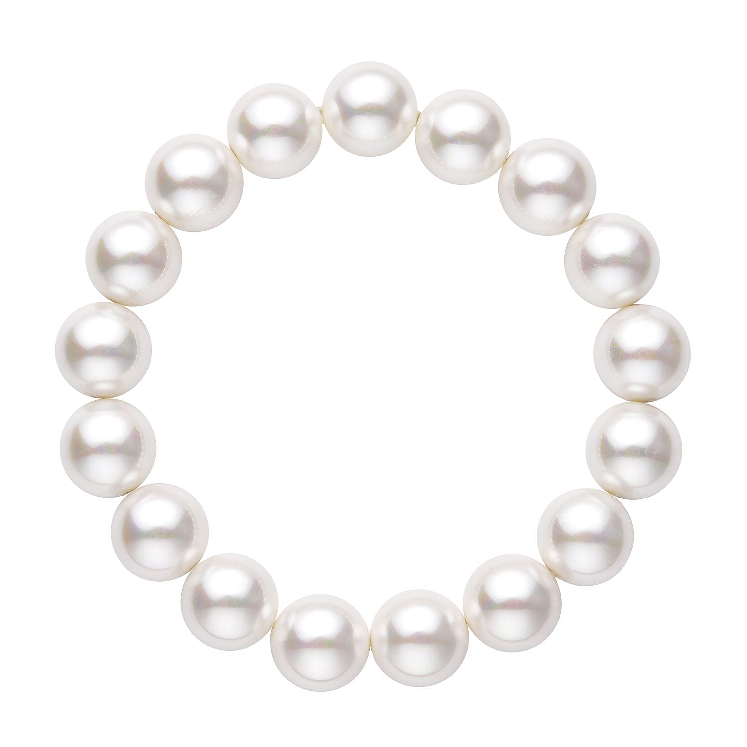 White Shell Pearl Stone Bracelet ( Size- 6.5 strachable) 176.00 ct