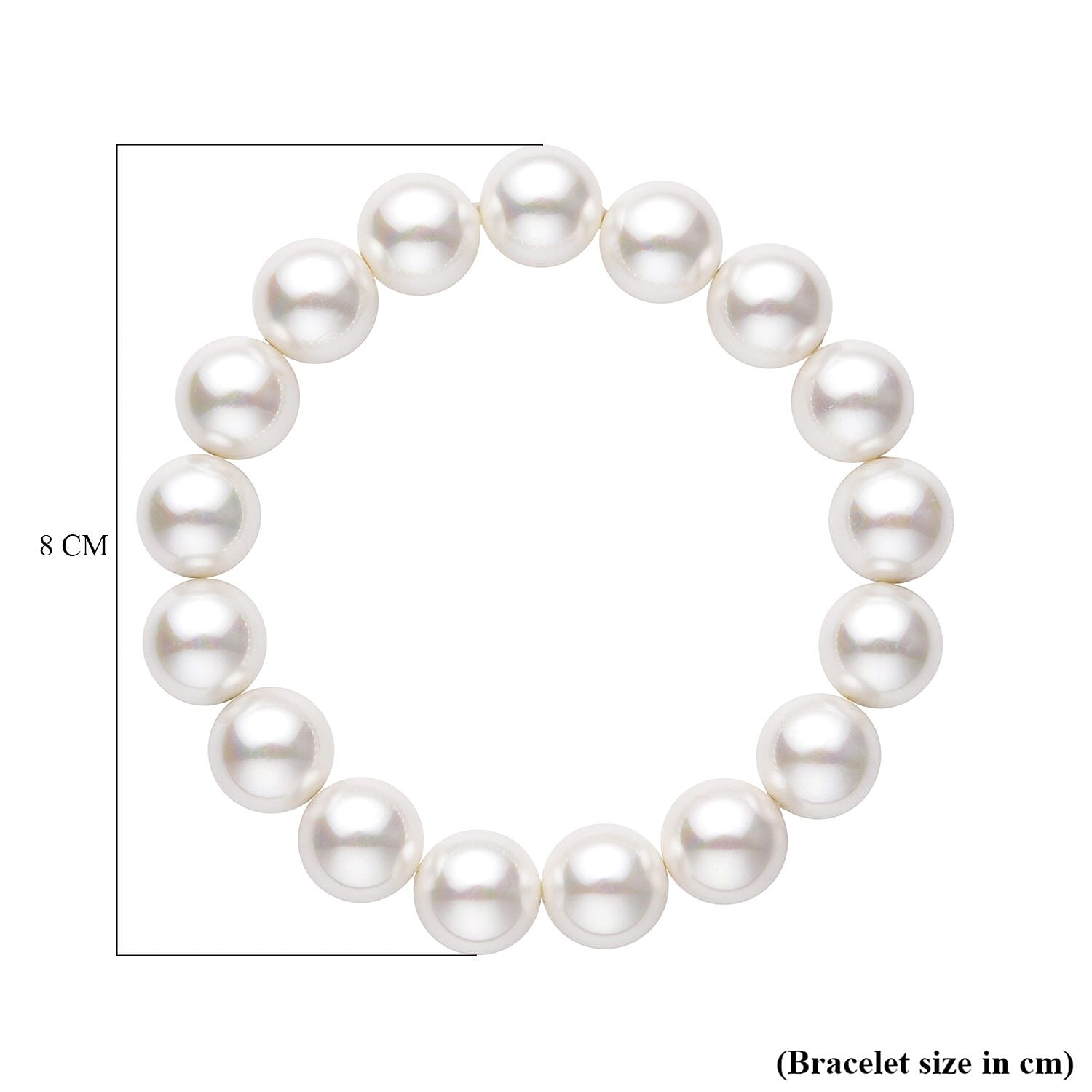 White Shell Pearl Stone Bracelet ( Size- 6.5 strachable) 176.00 ct