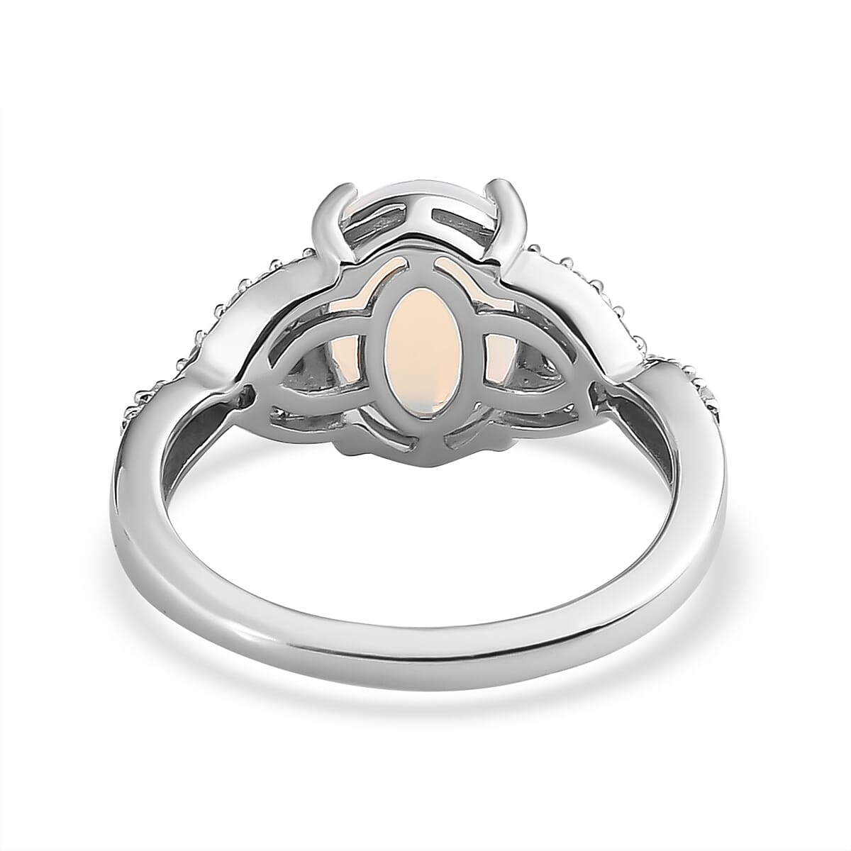 Ethiopian Welo Opal, Alexandrite and Natural Zircon Ring in Platinum Overlay Sterling Silver 2.024 Ct.
