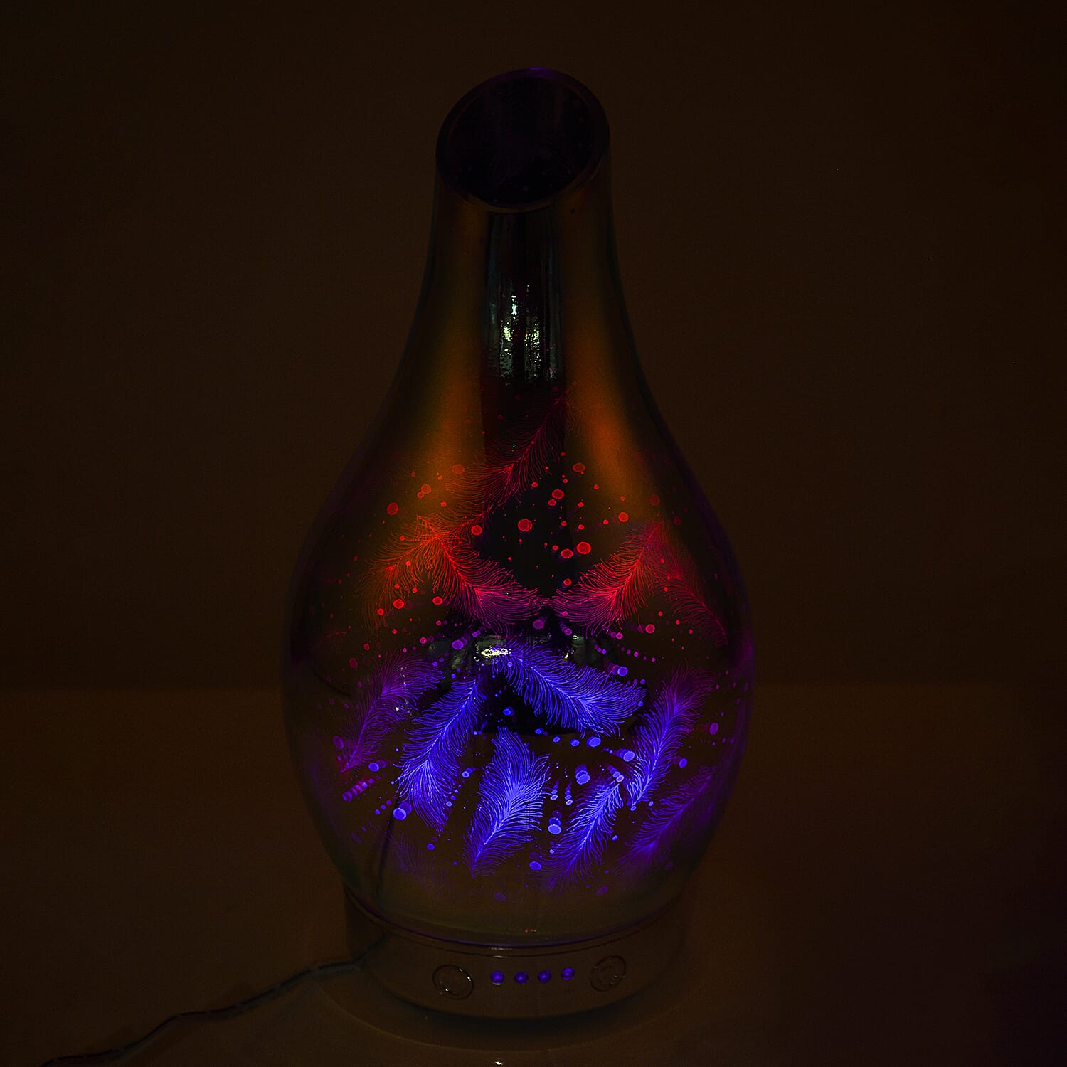 Lesser & Pavey Desire Mystic Colour Glass Aroma Humidifier Lamp - Feather