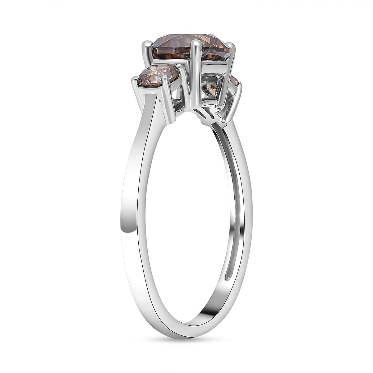 Signature Collection - 950 Platinum Champagne Diamond (I1-I2) Ring 2.00 Ct