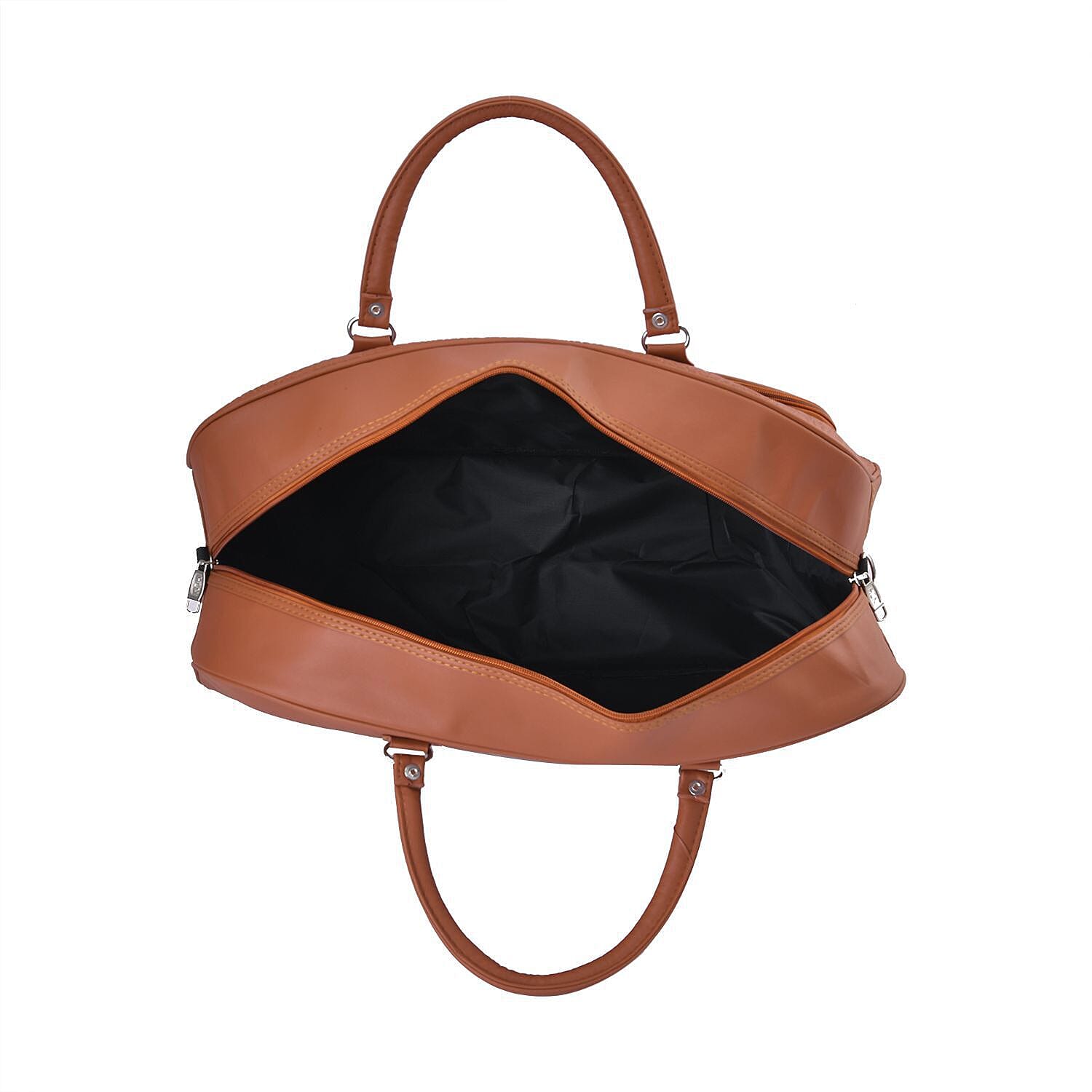 Closeout Deal - Leatherette Croc Embossed Holdall Travel Bag - Tan