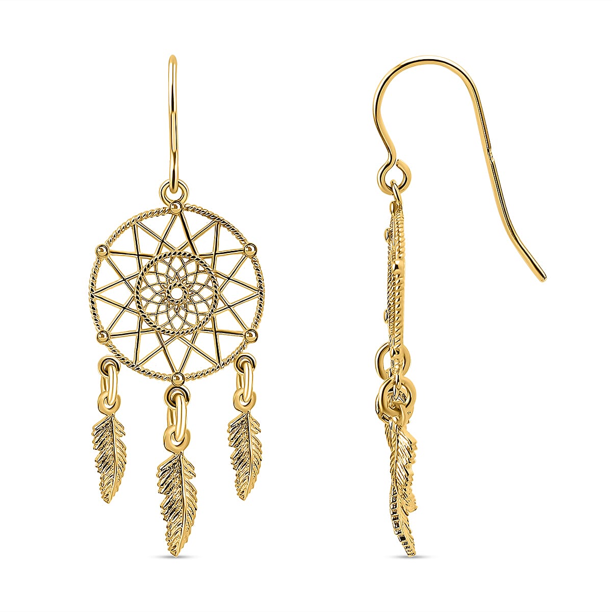 9K Yellow Gold Dangle Earrings
