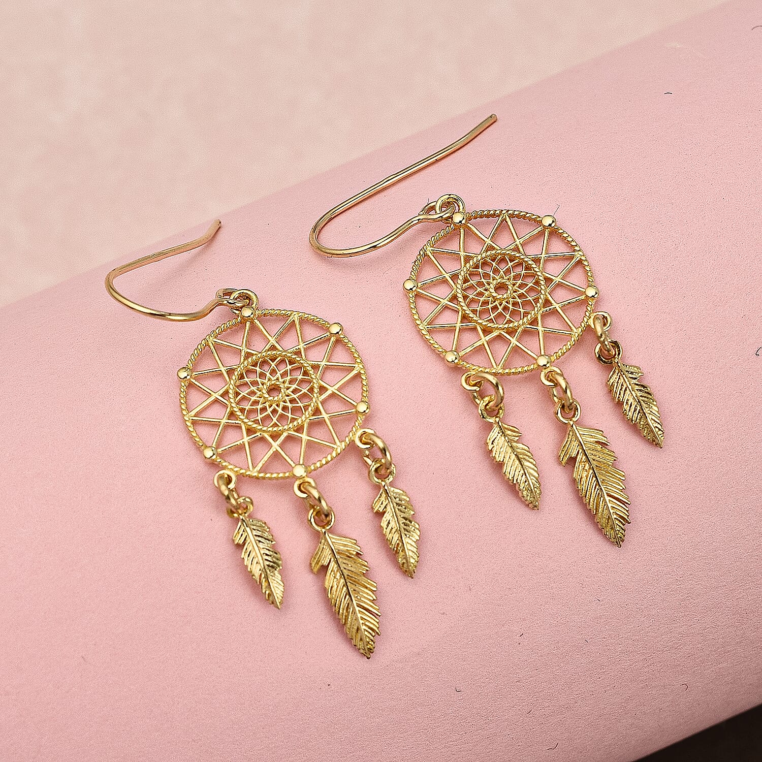 9K Yellow Gold Dangle Earrings