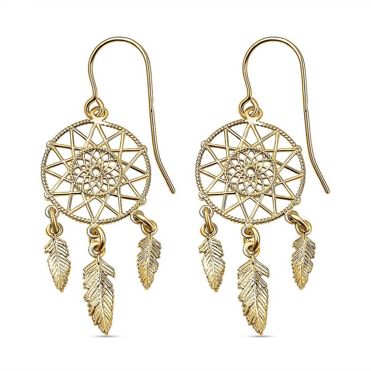 9K Yellow Gold Dangle Earrings