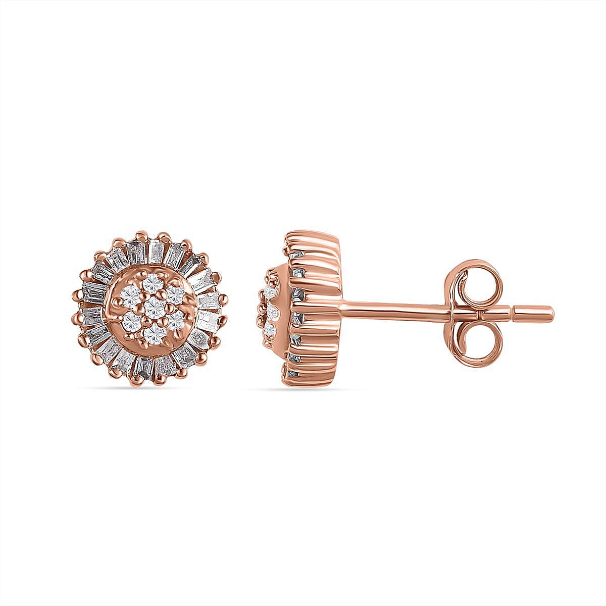 9K Rose Gold SGL Certified Pink Diamond Stud Earrings 0.28 Ct.