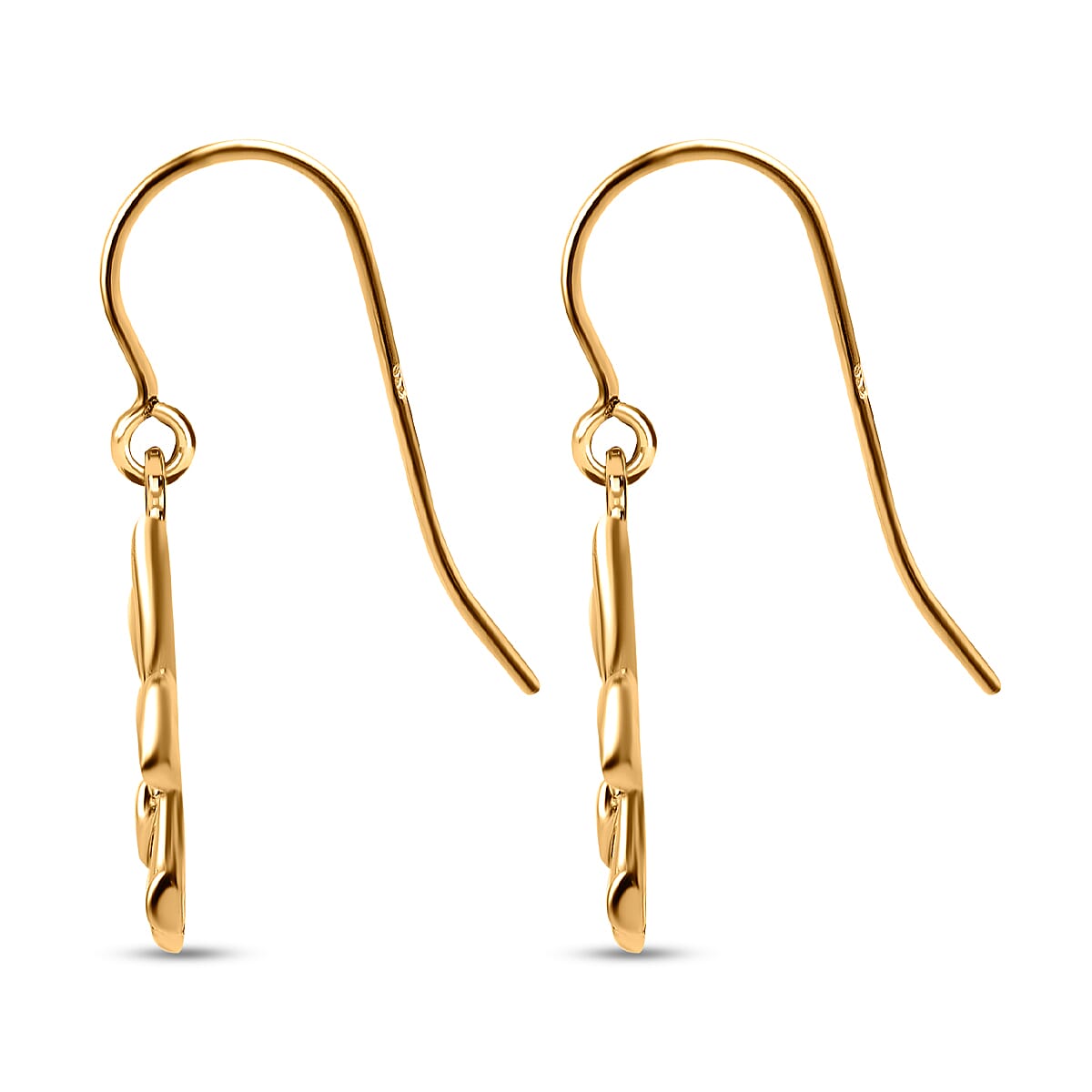 9K Yellow Gold Fleur De Lis Earrings (with Hook)