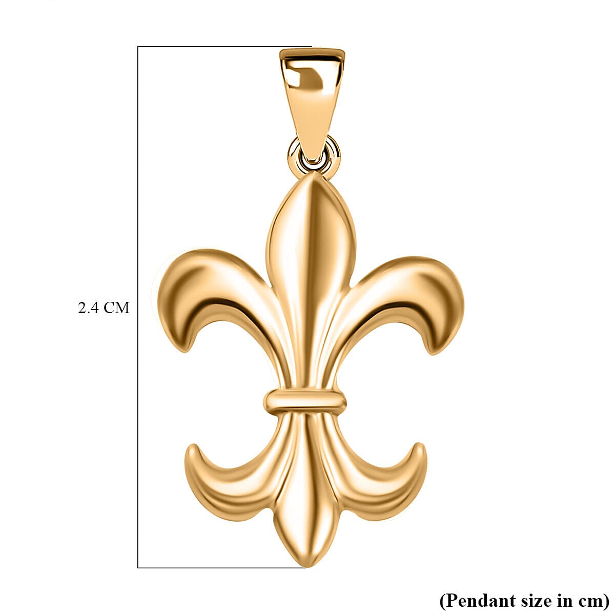 9K Yellow Gold Fleur De Lis Pendant