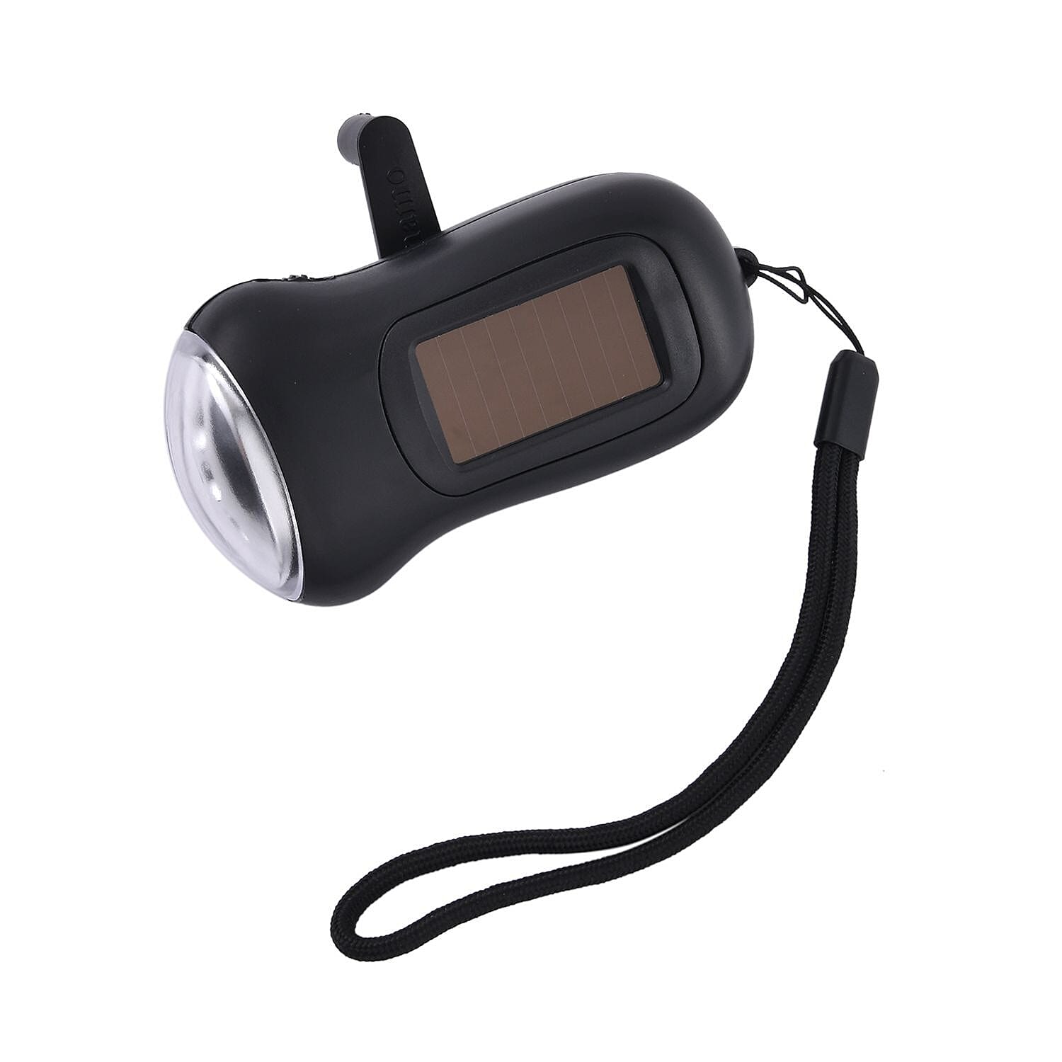OTO - Solar and Dynamo Flashlight (Size 9x5x3.4 Cm) - Black