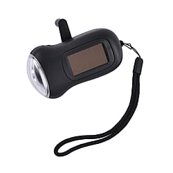 OTO - Solar and Dynamo Flashlight (Size 9x5x3 Cm) - Black