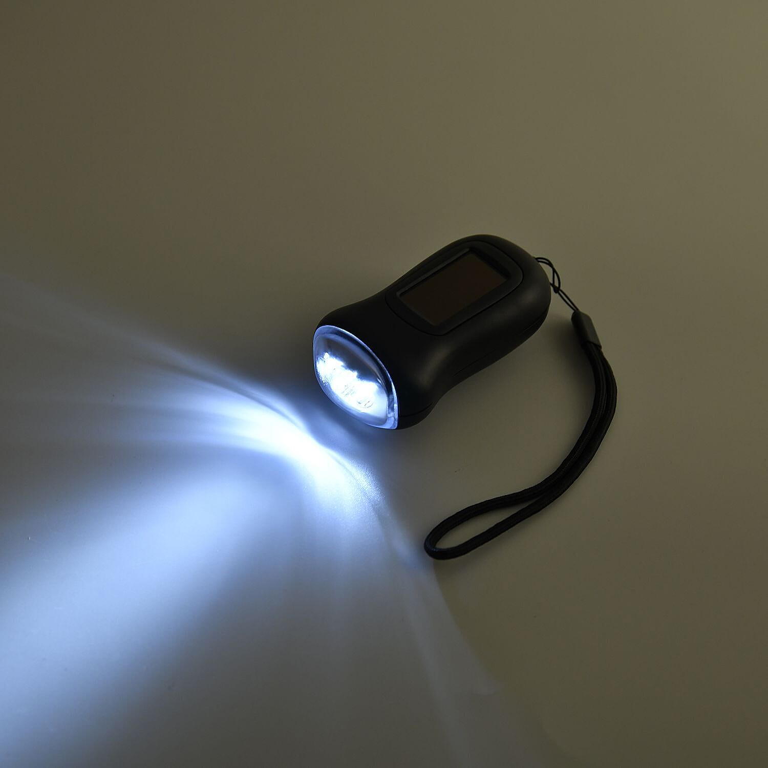 OTO - Solar and Dynamo Flashlight (Size 9x5x3.4 Cm) - Black