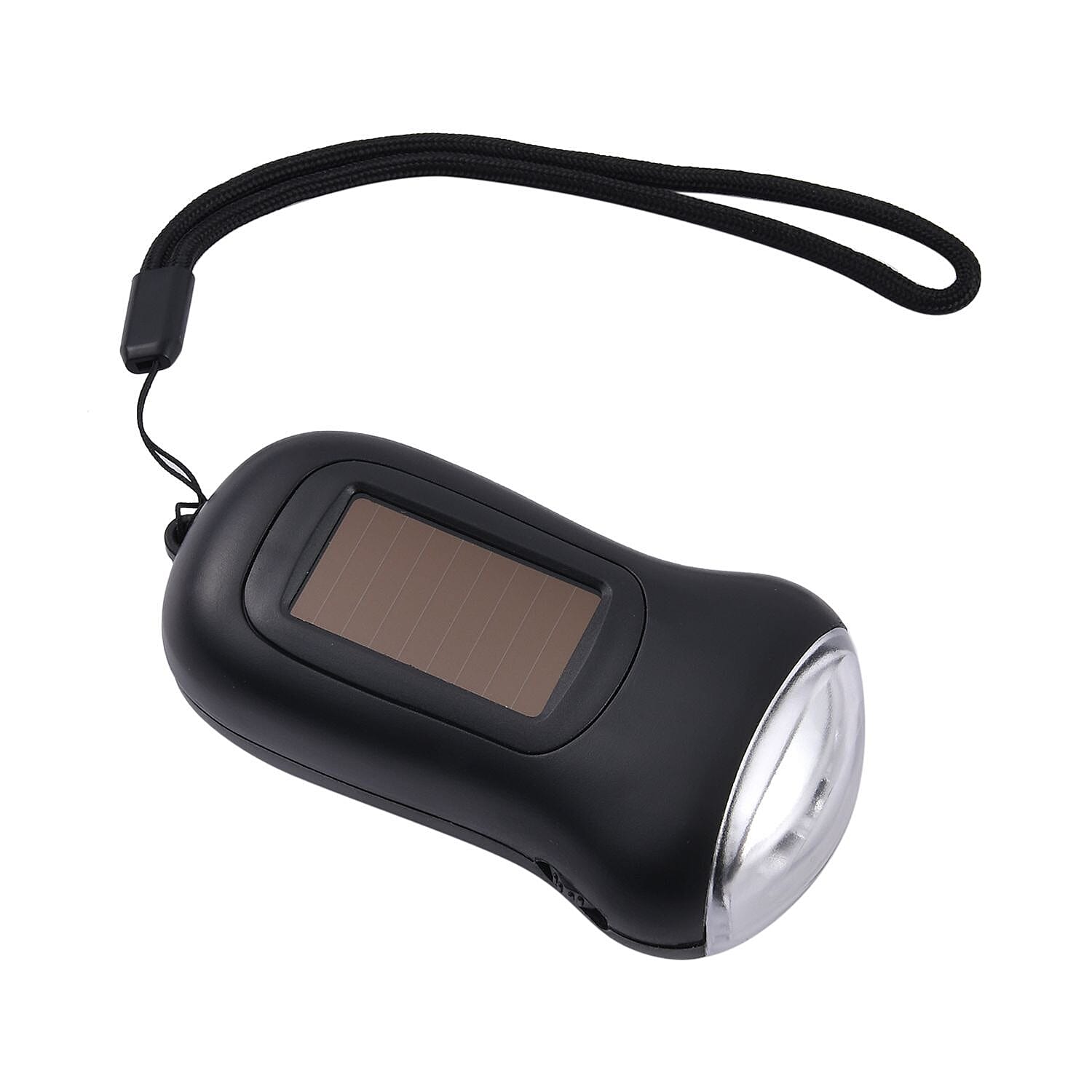 OTO - Solar and Dynamo Flashlight (Size 9x5x3.4 Cm) - Black