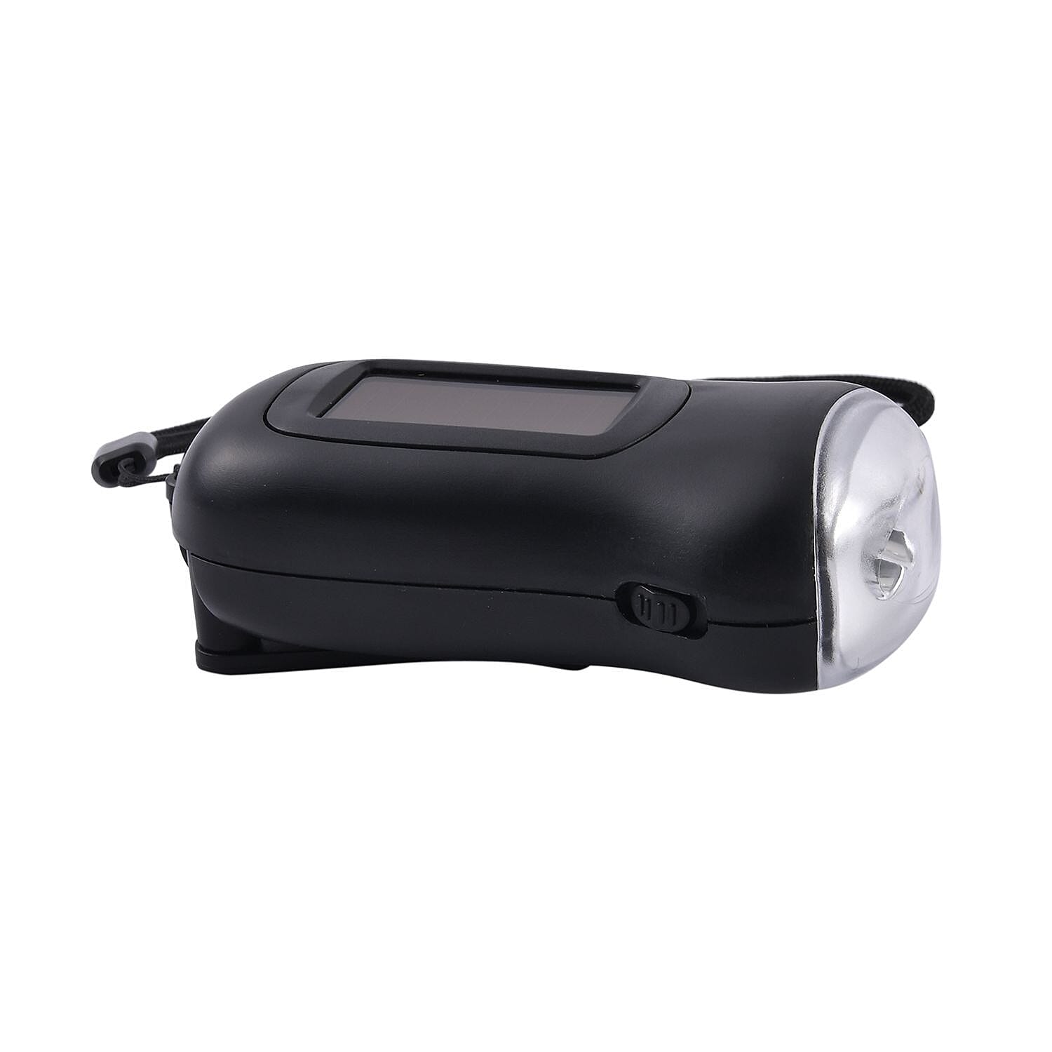 OTO - Solar and Dynamo Flashlight (Size 9x5x3.4 Cm) - Black