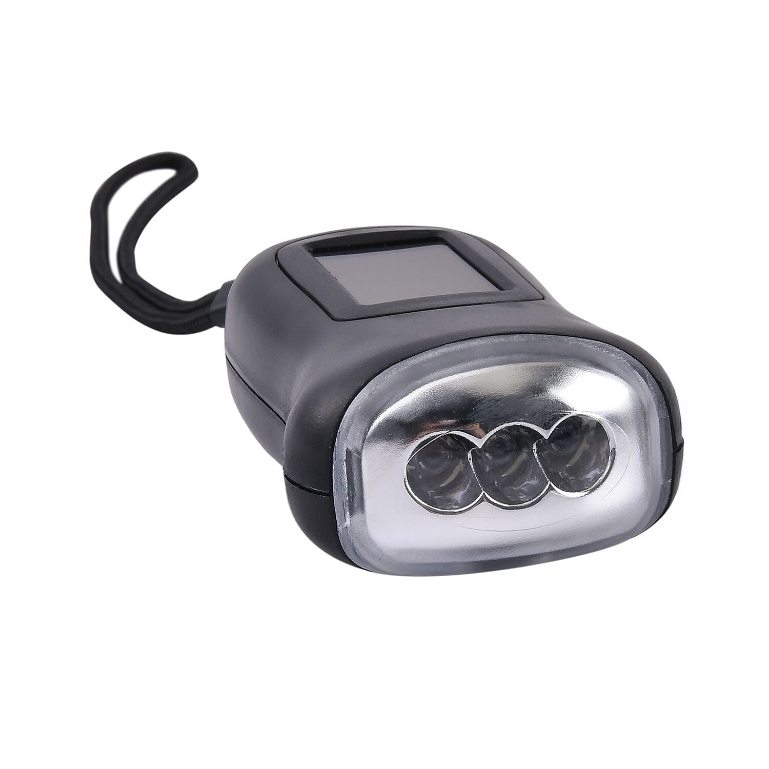 OTO - Solar and Dynamo Flashlight (Size 9x5x3.4 Cm) - Black